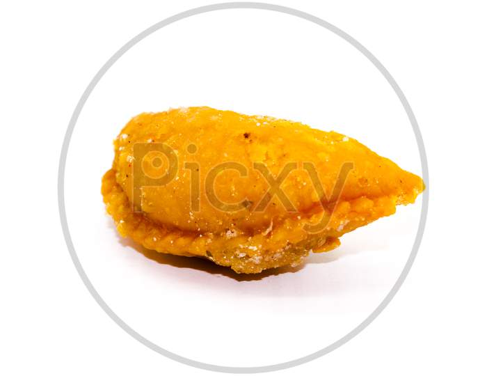 Gujiya On White Background With Selective Focus