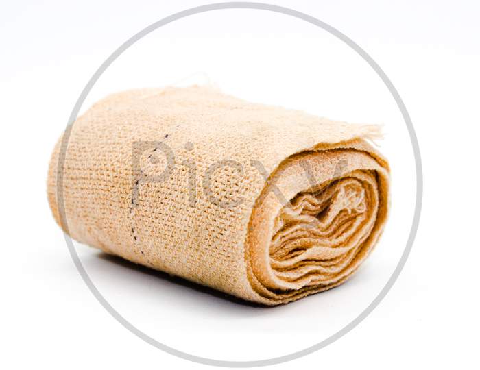 Crepe Bandage Isolated On White Background With Selective Focus