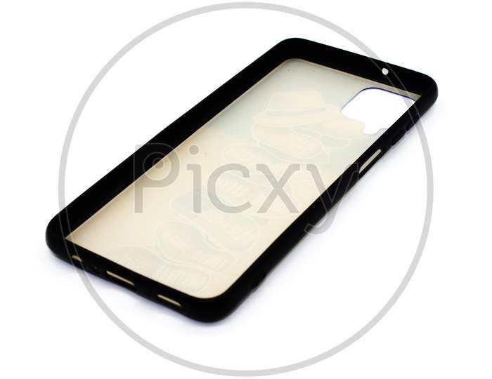 Mobile Back Cover Isolated On White Background With Selective Focus