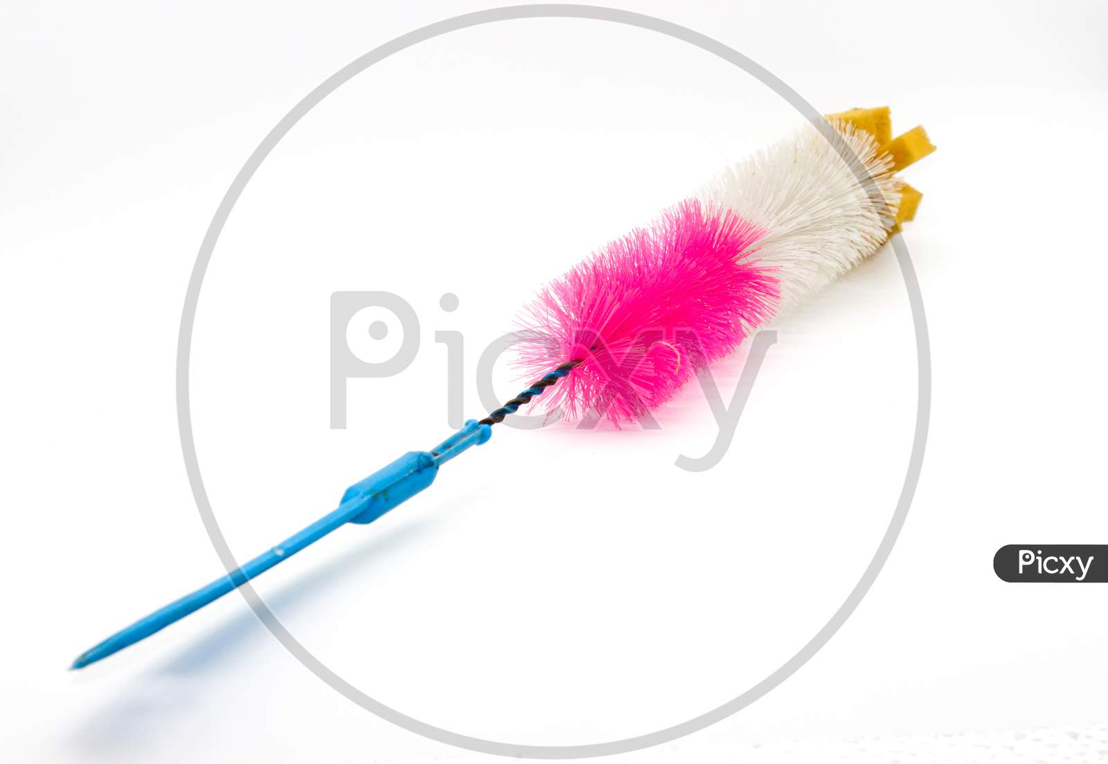 Pipe Cleaning Brush On White Background With Selective Focus
