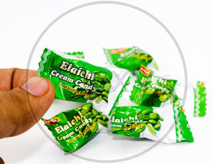 Noida , Utter Pardesh , India - October 18 2021 , Candy , A Picture Of Candy Isolated On White Background With Selective Focus In Noida October 18 2021