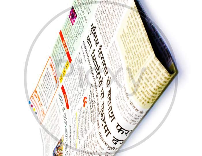 Noida , Utter Pardesh , India - November 09 2021 , News Paper , A Picture Of News Paper On White Background With Selective Focus In Noida November 09 2021