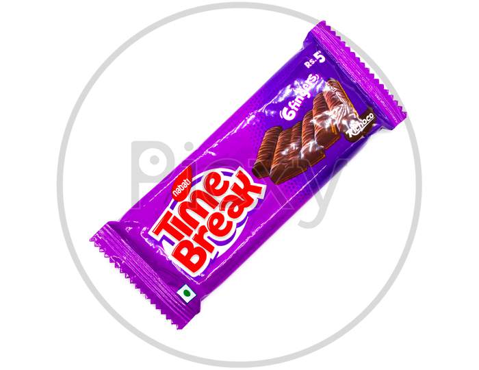 Noida , Utter Pardesh , India - October 22 2021 , Chocolate Bar , A Picture Of Chocolate Bar On White Background With Selective Focus In Noida October 22 2021