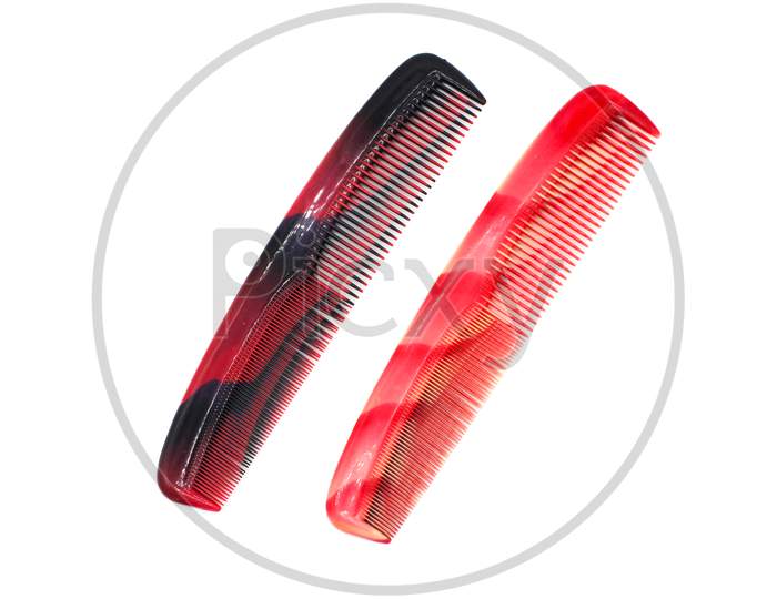 Hair Comb Isolated On White Background With Selective Focus