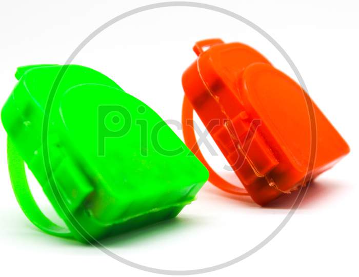 Toy Bags On White Background With Selective Focus