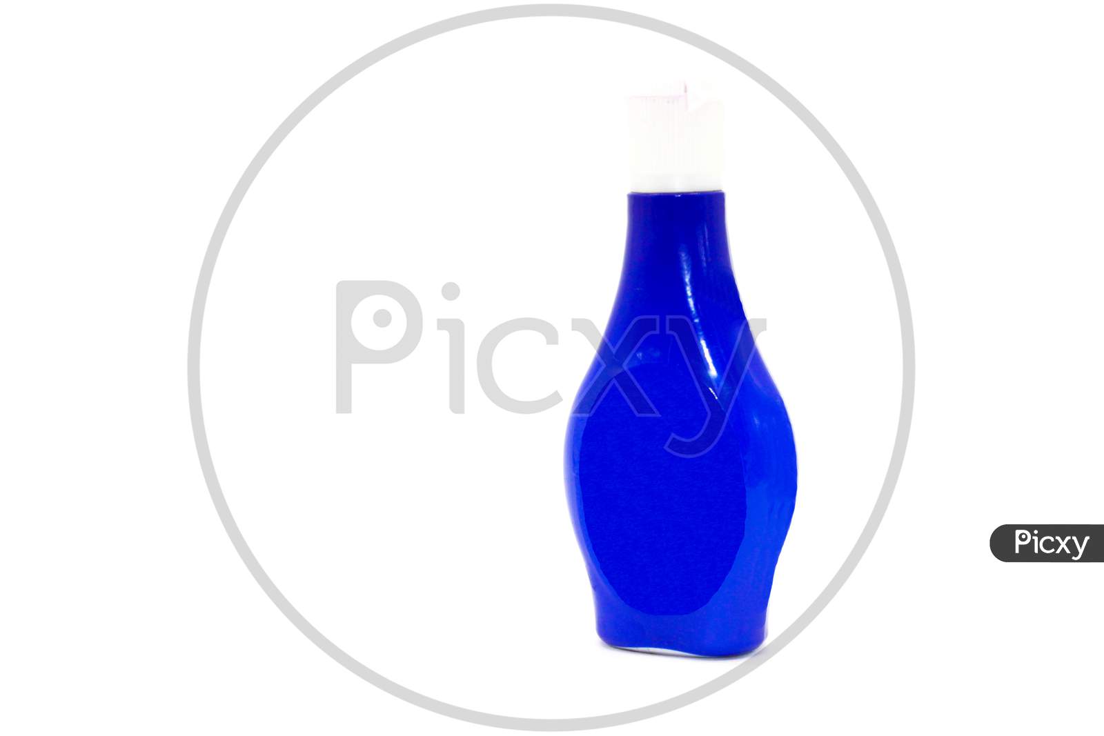Cloth Whitner Bottle On White Background With Selective Focus
