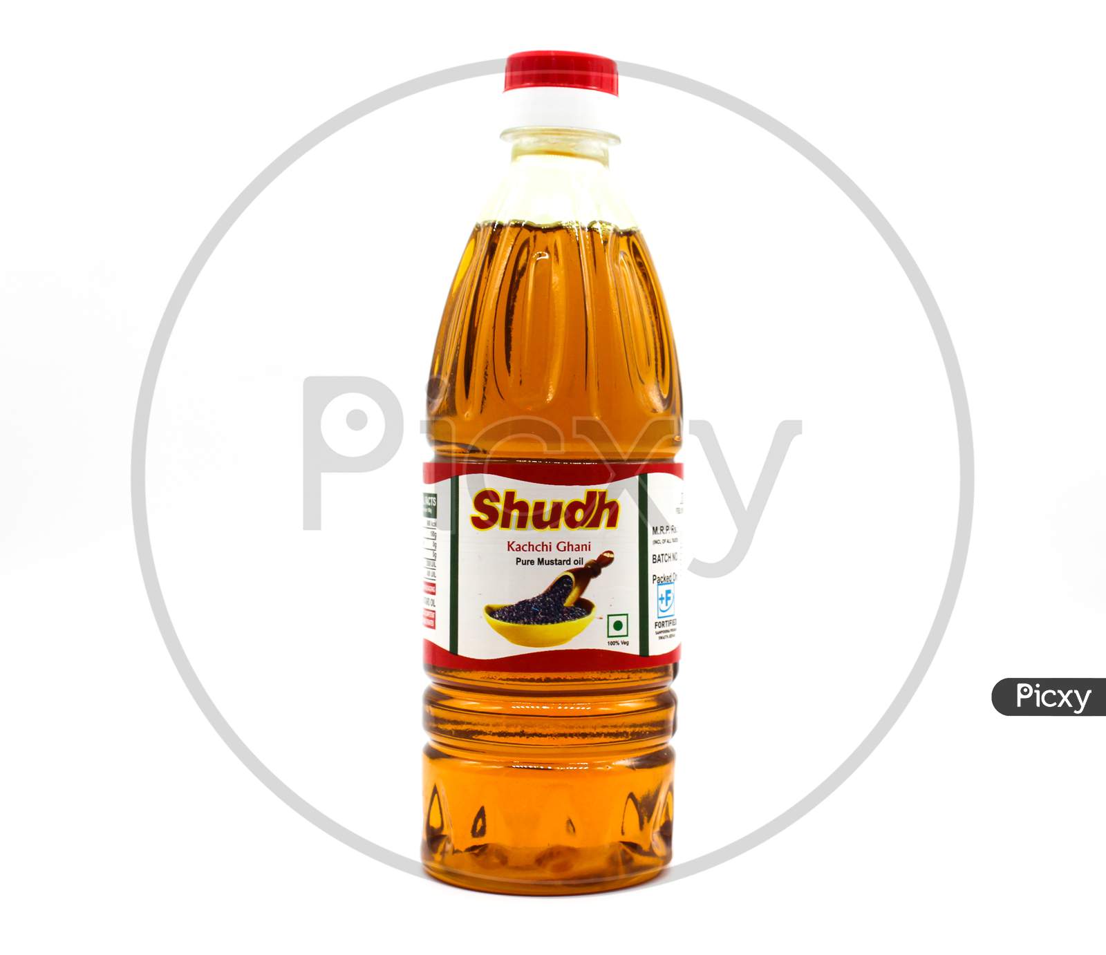 Noida , Utter Pardesh , India - October 18 2021 , Musterd Oil Bottles , A Picture Of Musterd Oil Bottles On White Background With Selective Focus In Noida October 18 2021