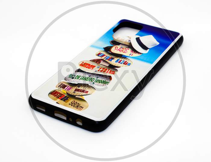 Mobile Back Cover Isolated On White Background With Selective Focus