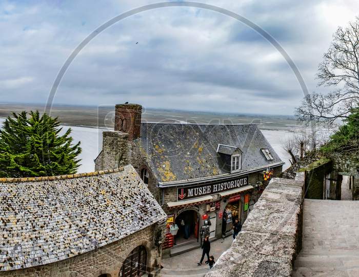 Castle Town Of Mont Saint Michel (France Normandy Region)