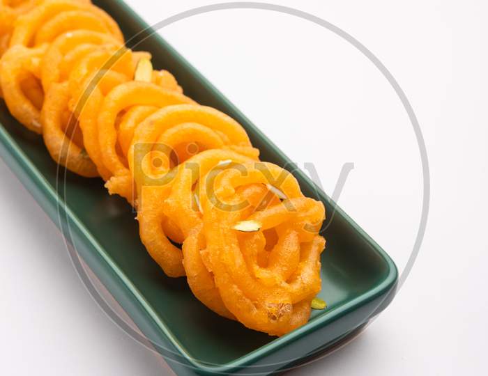 Stock Photo Of Jalebi Or Jilbi Or Imarati, Indian Sweet Food Fried In Pure Ghee, Selective Focus