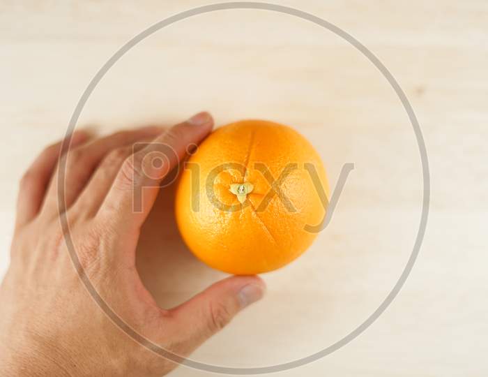 Orange Image Placed In The Table