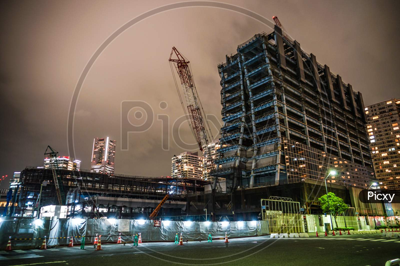High-Rise Building Construction Site Of Yokohama, Minato Mirai