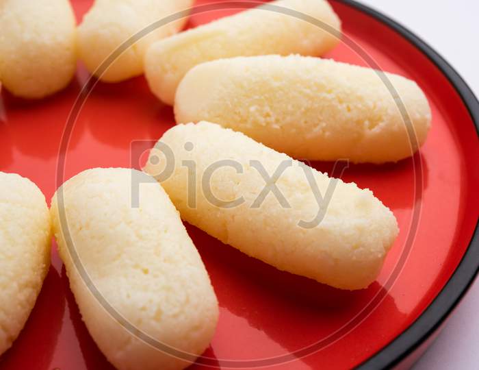 Image of Cham Cham Is A Bengali Sweet Made By Curdling Milk And Then