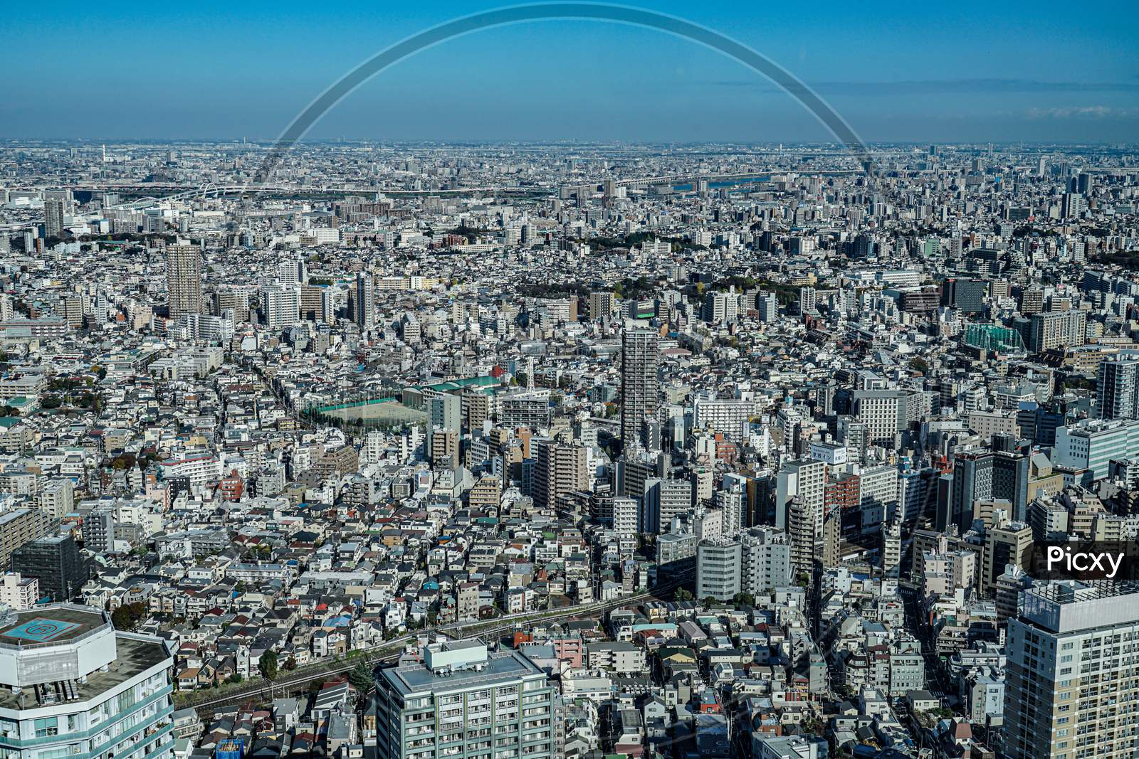 Tokyo Skyline Seen From The 60 Observatory Sunshine