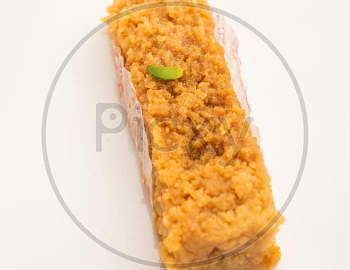 Indian Milk Cake Kalakand Or Alwar Ka Mawa Sweet Served In A Plate