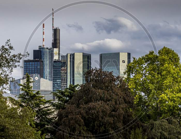 view to the skyline of Frankfurt.