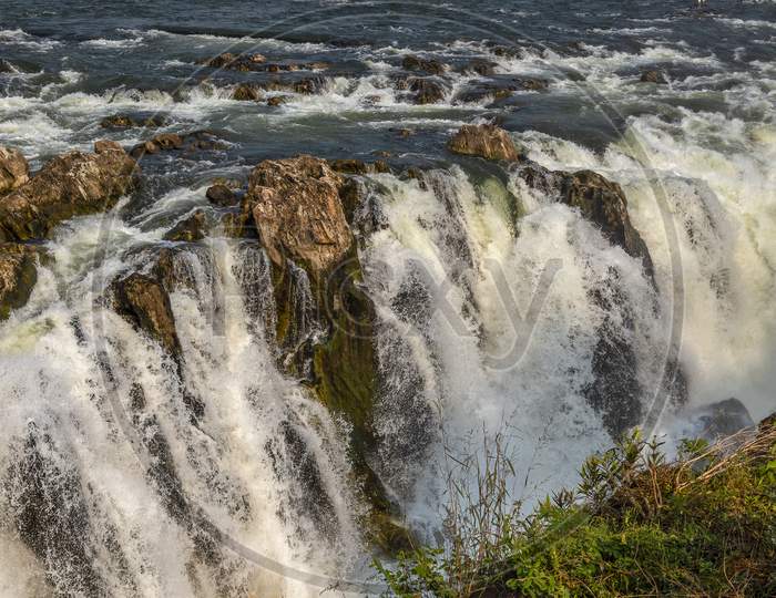 landscape view of bheraghat waterfall