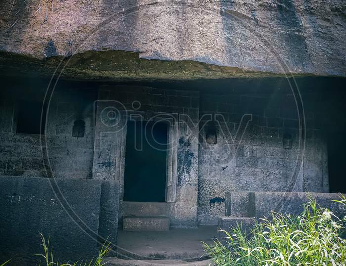 Beautiful cave at the Rajmachi fort.