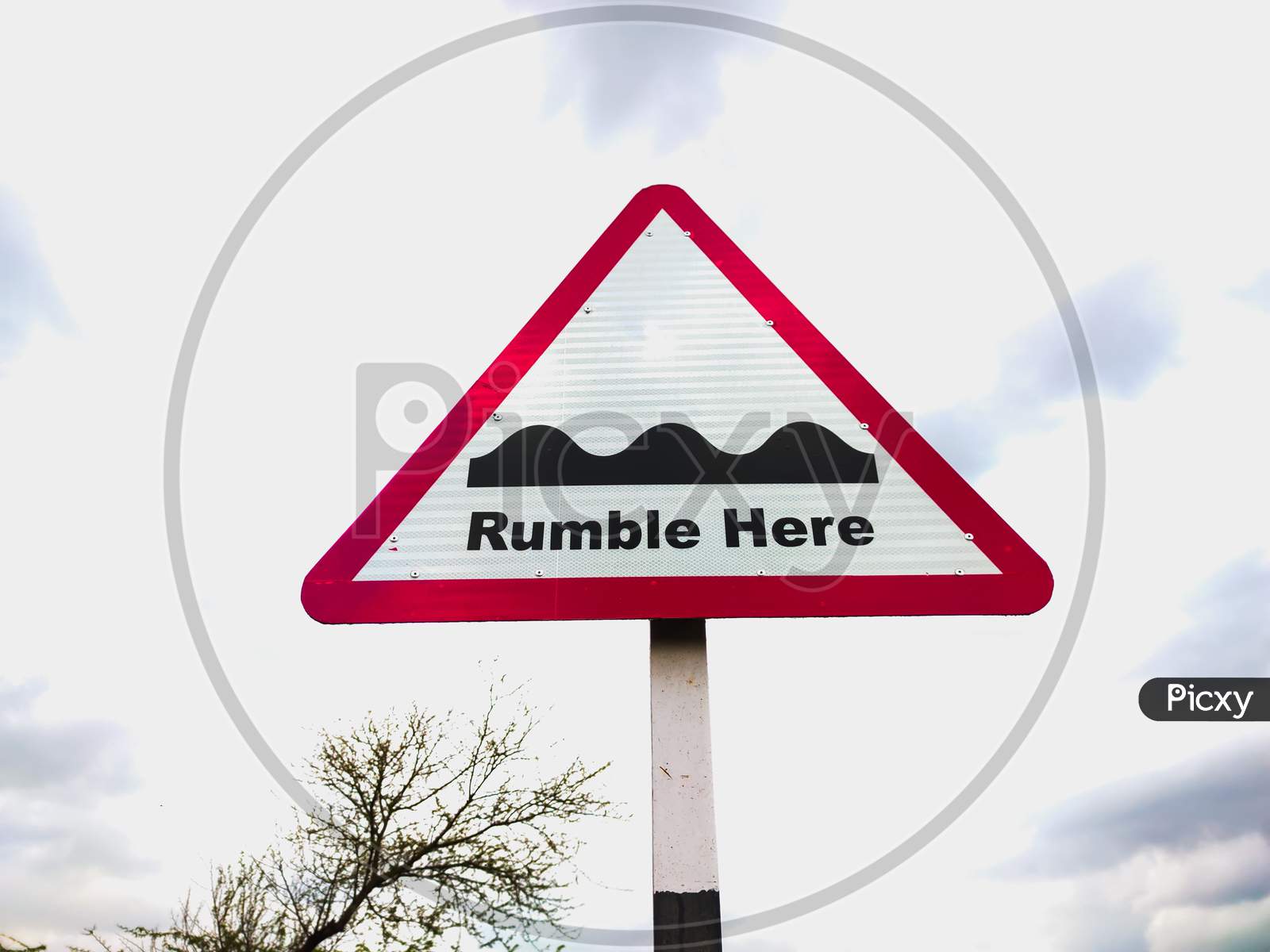 rumble strip road sign