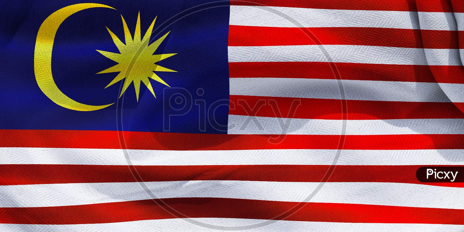3D-Illustration Of A Malaysia Flag - Realistic Waving Fabric Flag