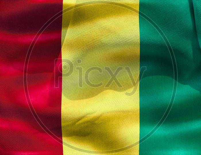 Guinea Flag - Realistic Waving Fabric Flag