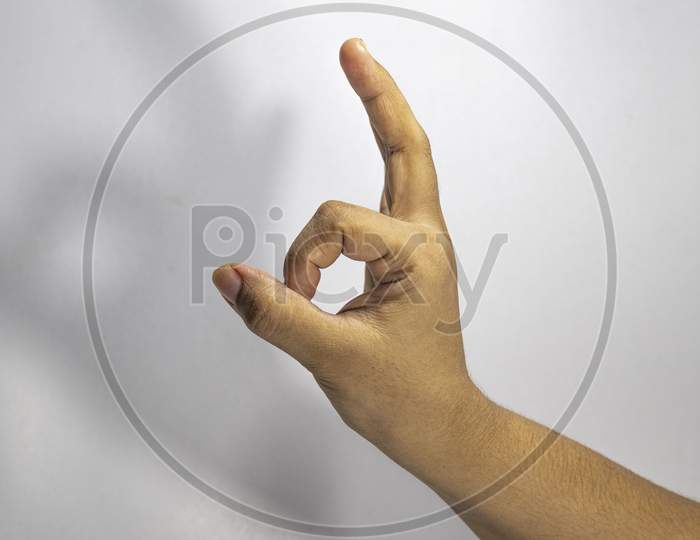 Hand superb gesture with white background