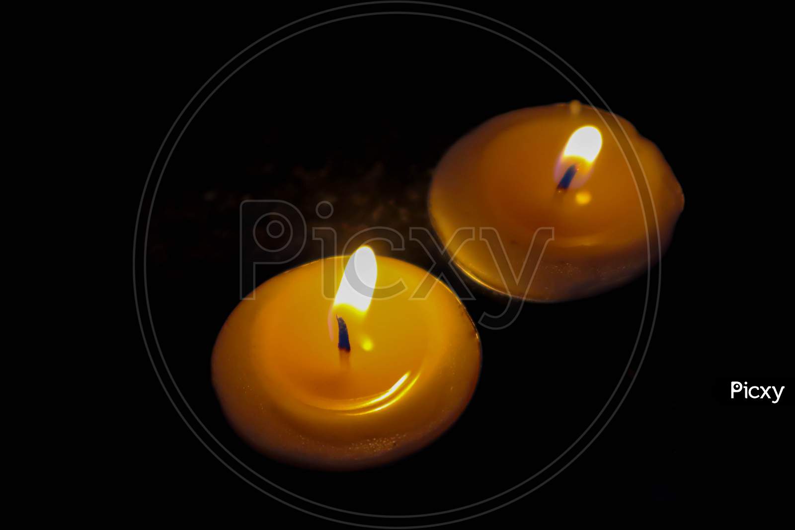 Indian Festival Diwali , Candle On Dark Background.
