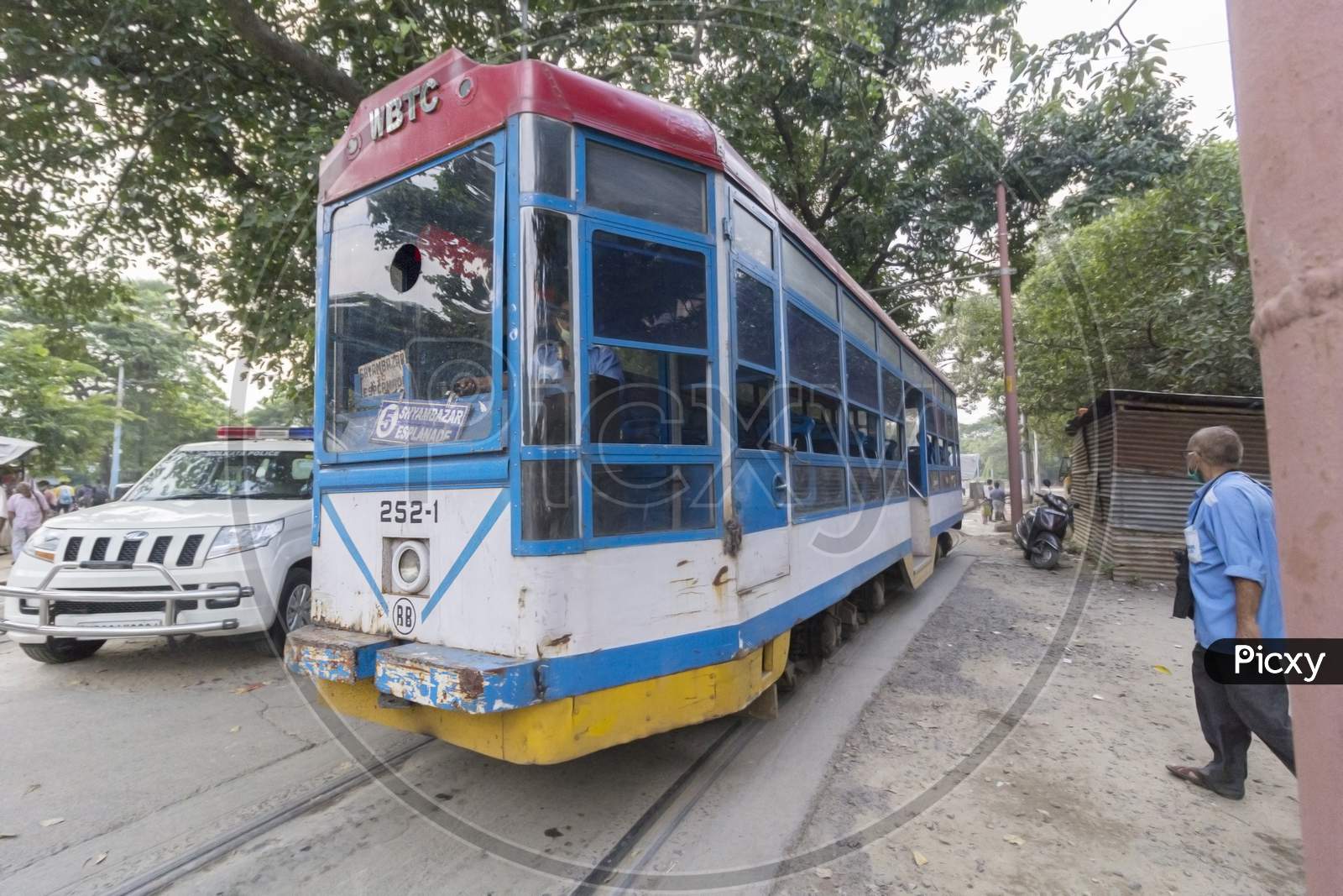 3Rd November, 2021, Kolkata, West Bengal, India: Modern Tram On The Street Of Kolkata With Selective Focus.