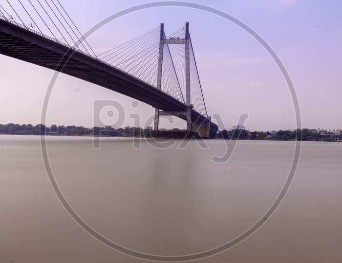 Vidyasagar Setu Or 2Nd Hoogly Bridge On River Hoogly In Kolkata.