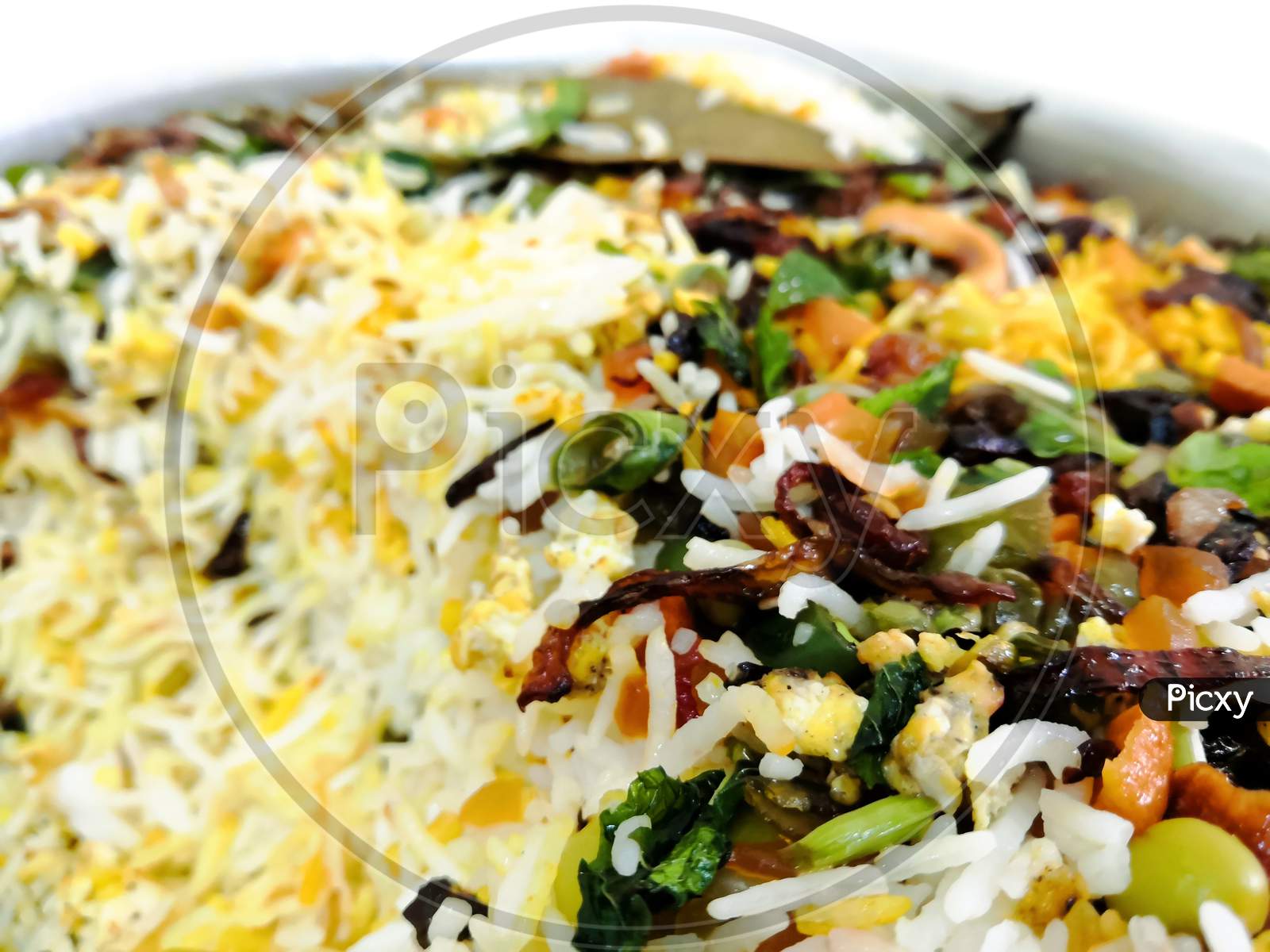 Kerala Style Tasty Vegetable Biryani Made With Basmati Rice. Selective Focus