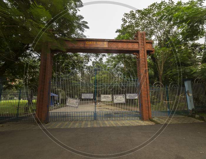 Closed Entry Gate Of Rabindra Sarobar Kolkata
