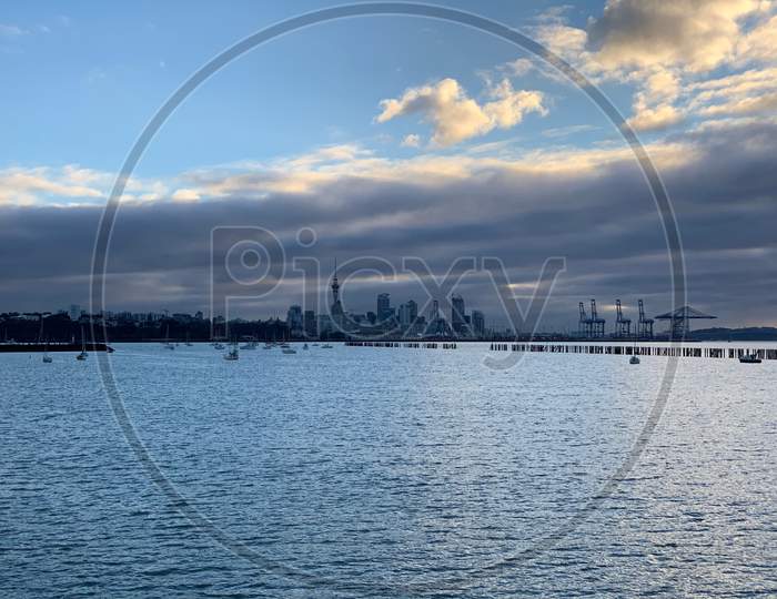 Auckland skyline from sea