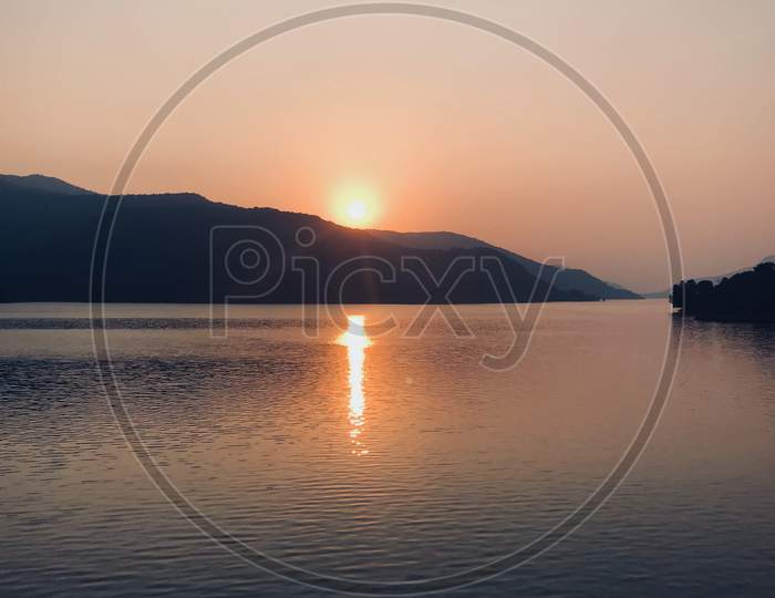 Sunset at Lavasa lake