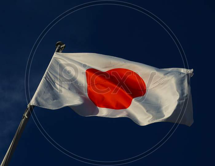 Japan Flag (Sun Maru) And The Blue Sky