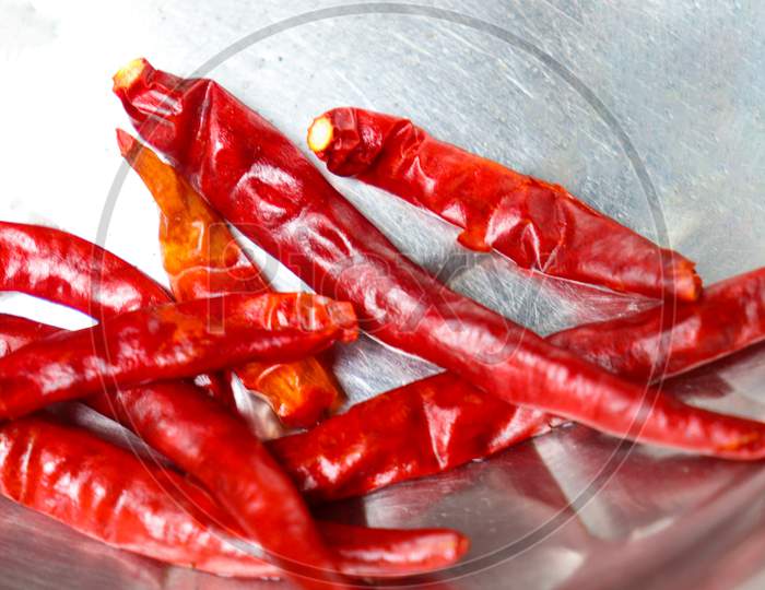 Red Colored Hot Chili On Bowl