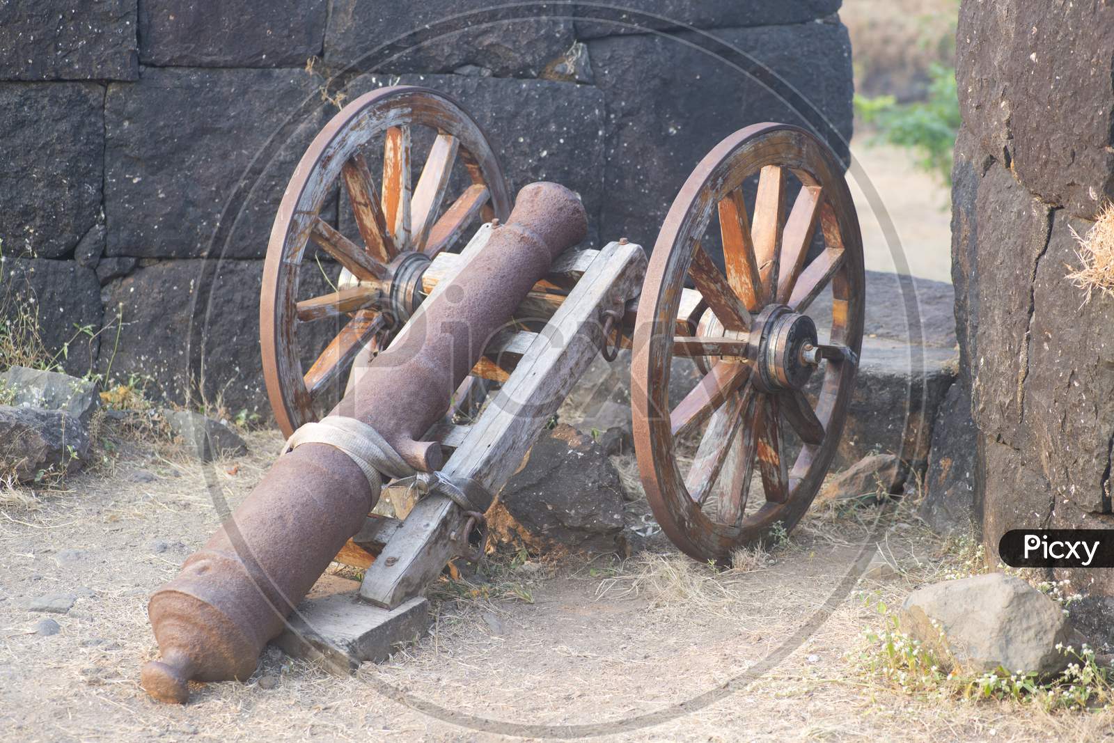 Old Rusted Cannon Body At Kolaba Fort, Alibag, Maharashtra, India.