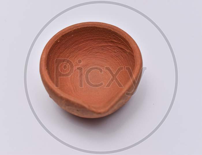 Indian Clay Oil Lamp Or Diya Used For Diwali And Festival Celebration