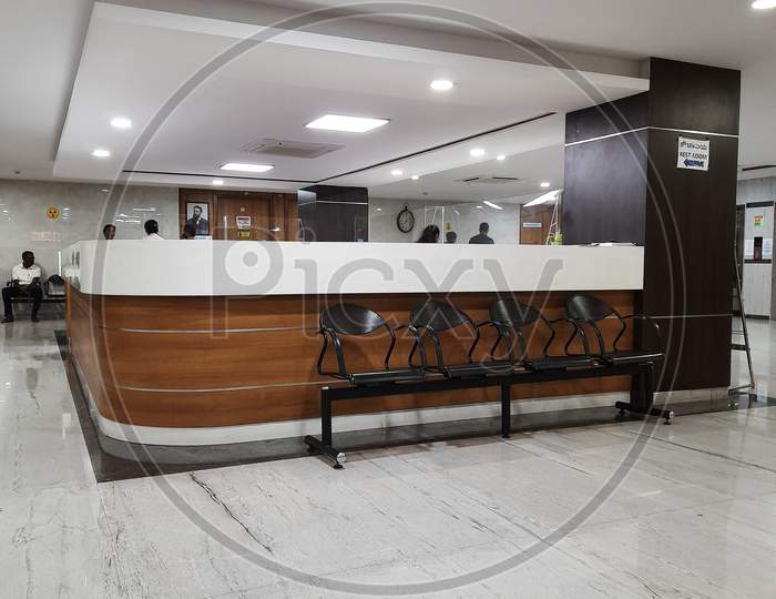 Image of Closeup Of Reception Counter Of Kanva Diagnostic Services Or ...