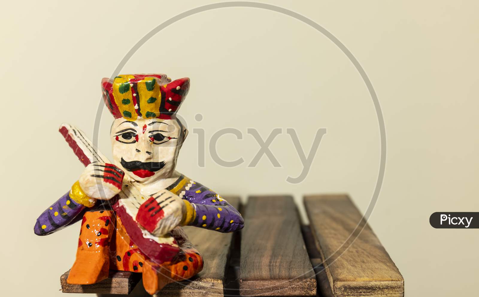 Handmade colorful wooden rajasthani souvenir