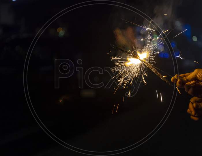 Sparkler firecracker during diwali