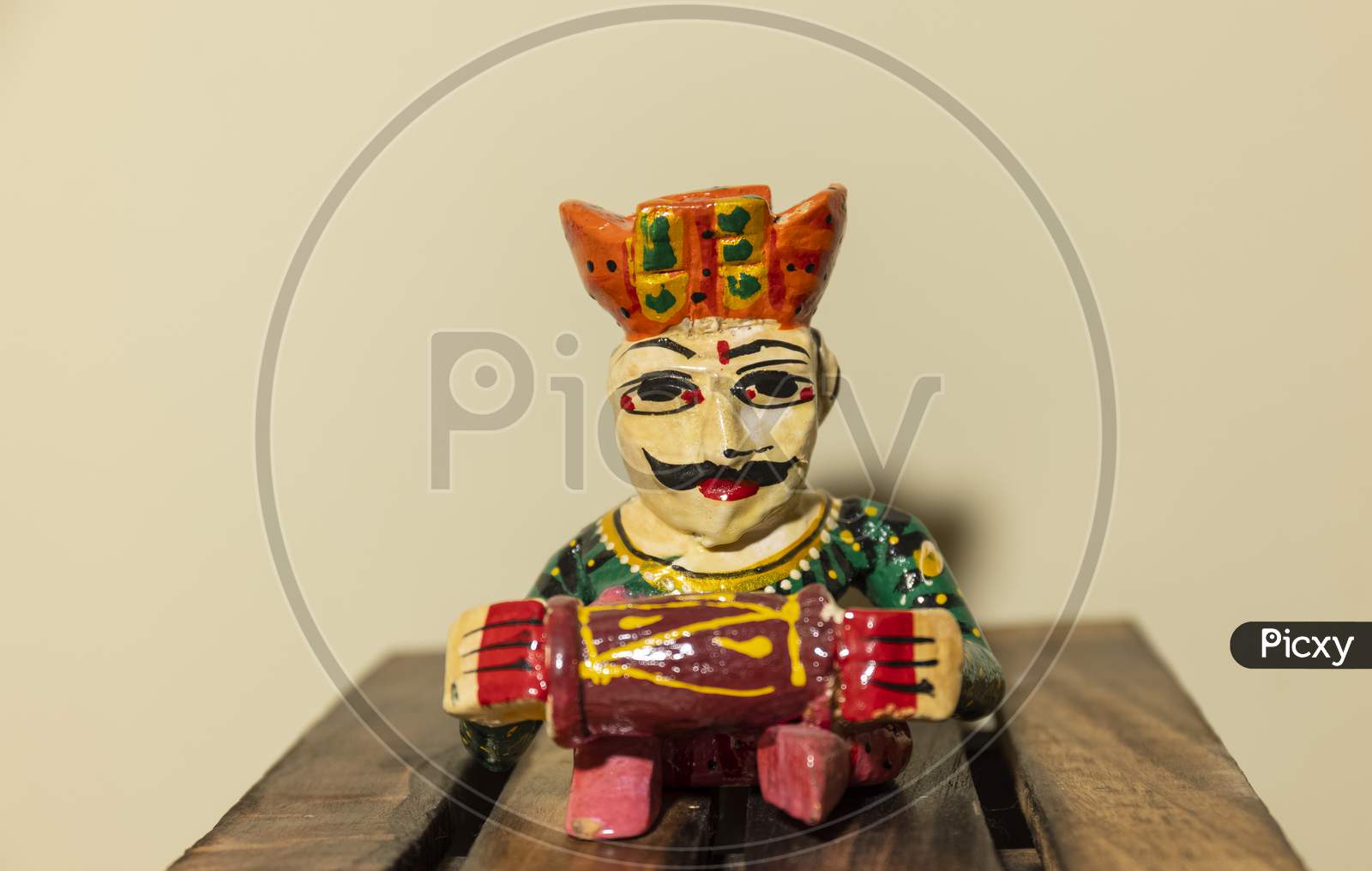 Handmade colorful wooden rajasthani souvenir
