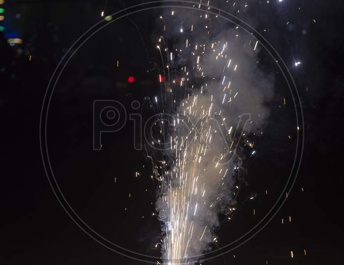 Flower pot cracker on diwali