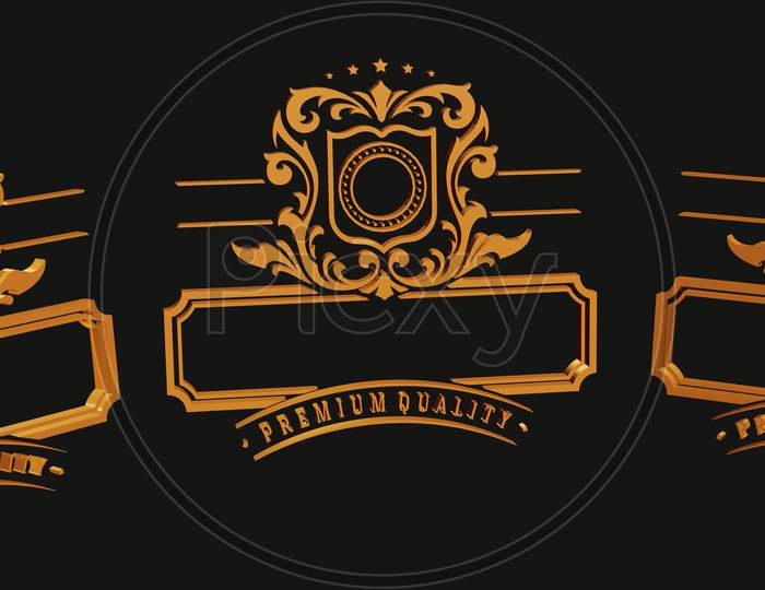 3D Logo, Golden Logo, Premium Logo, Glossy Logo, Logo Template, Logo Illustration