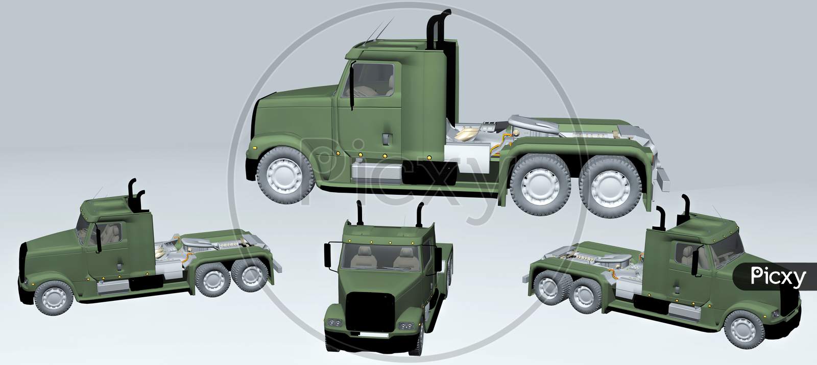 3D Truck Render, 3D Truck Model, Matte Painting, Truck Illustration, For Vfx Projects And Post Move Produciton Projects