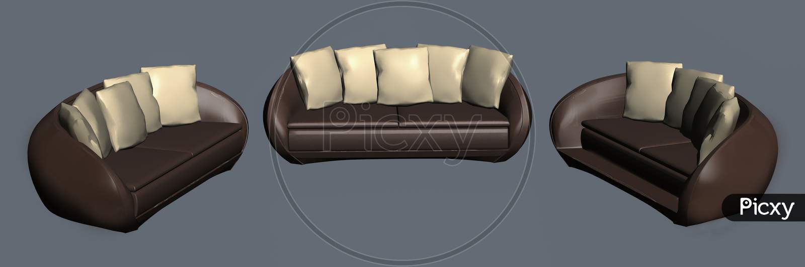 3D Render Of Single Isolated Couch, Seat, Sofabed, 3D Sofa Model, Furniture Matte Paiting For Vfx Projects And Post Move Produciton Projects