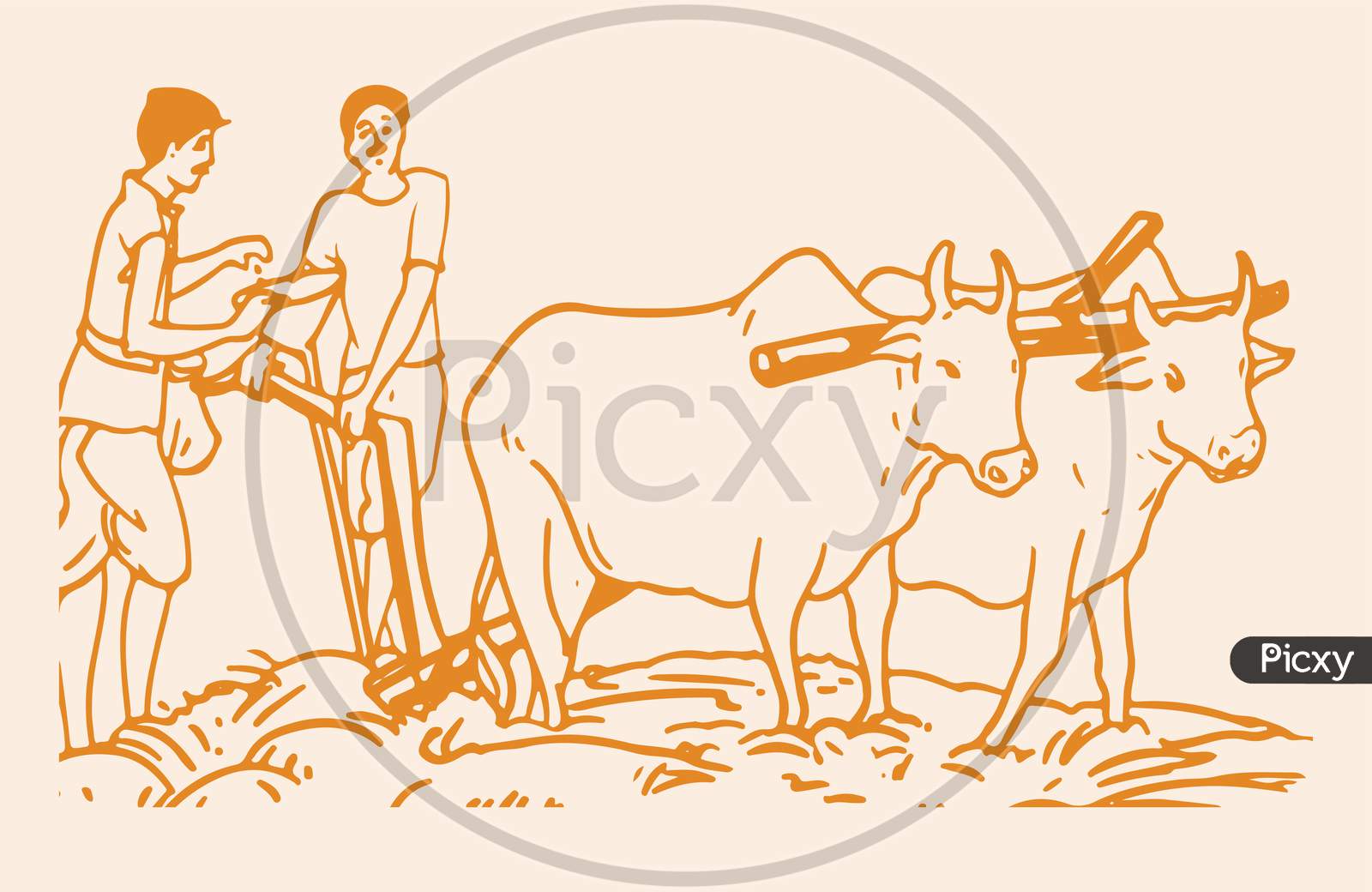 Stock vektor „Indian Farmer India Village Line Art“ (bez autorských  poplatků) 2220109027 | Shutterstock