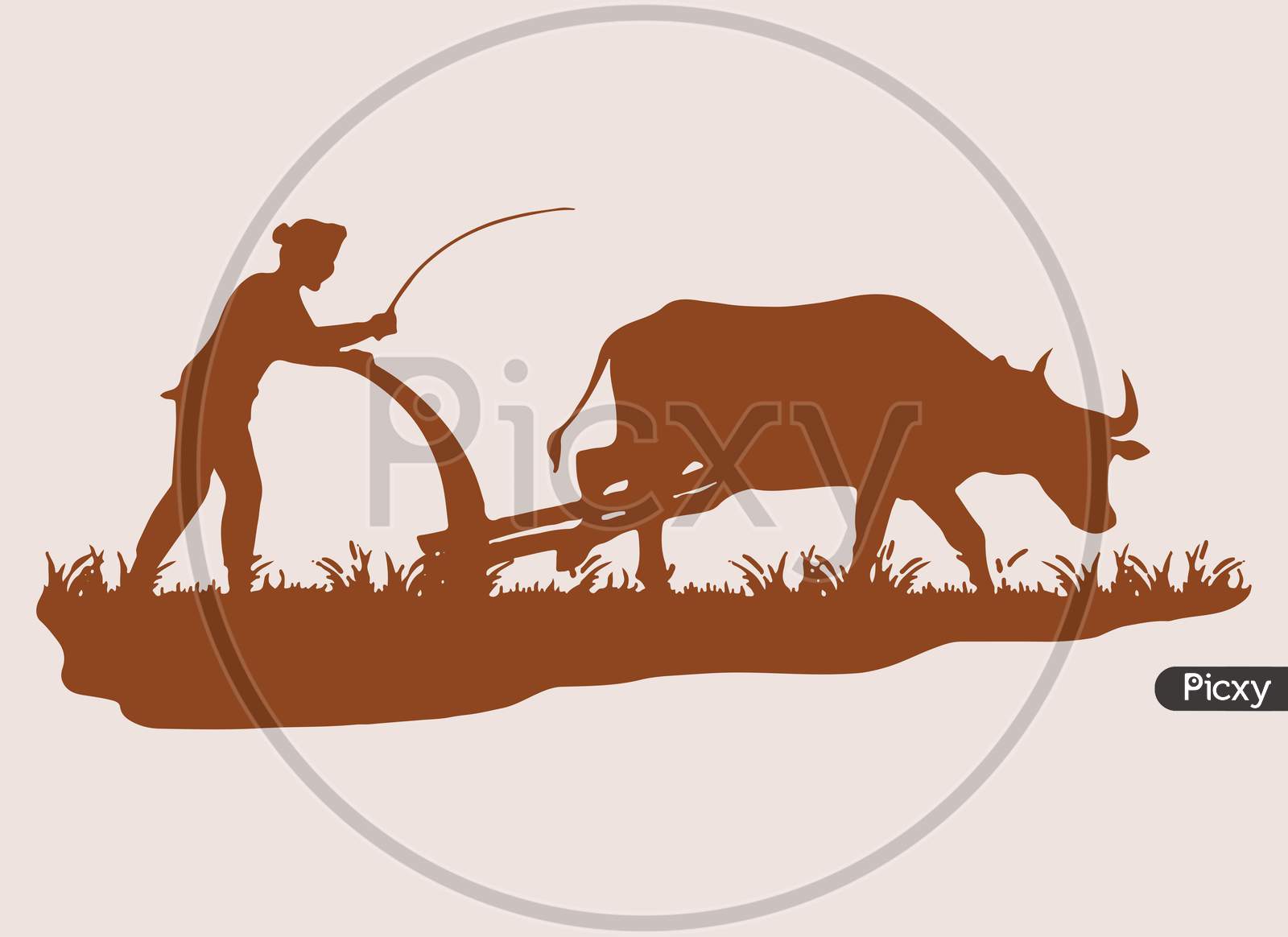 Image of Sketch Of Doing Different Types Of Work By Farmer In A  Agricultural Field, Home And Etc., Editable Outline  Illustration-IH099231-Picxy