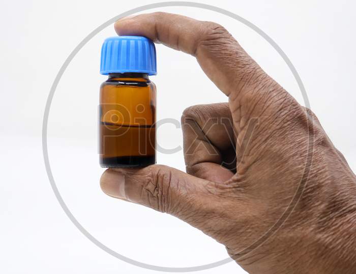 a bottle of medical test sample