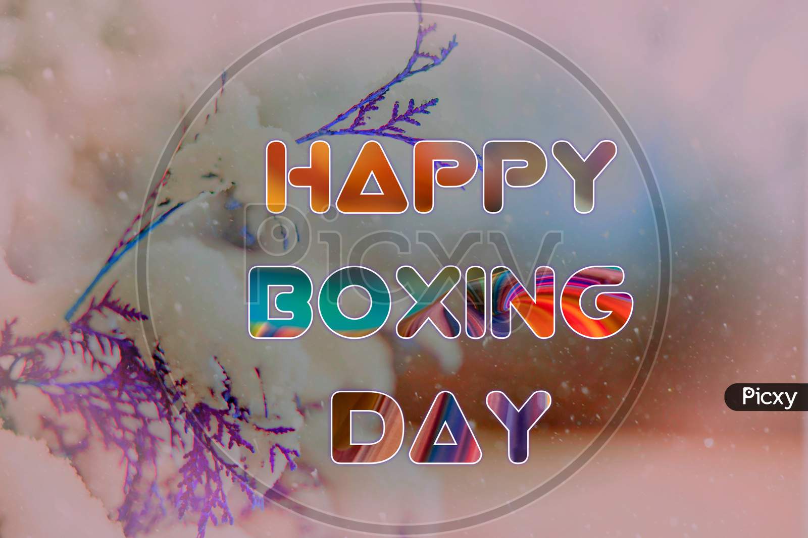 Image Of Happy Boxing Day Celebration Colourful Text Background 