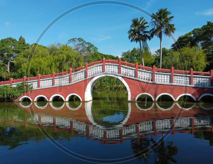 Red Chinese Style Red Traditional Bridge